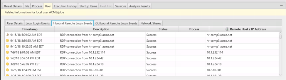 Leveraging the User tab during incident response with Cyber Triage