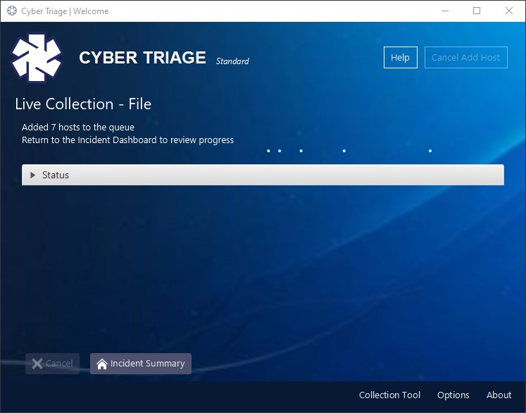 Live_Collection_Status_closed- Cyber Triage