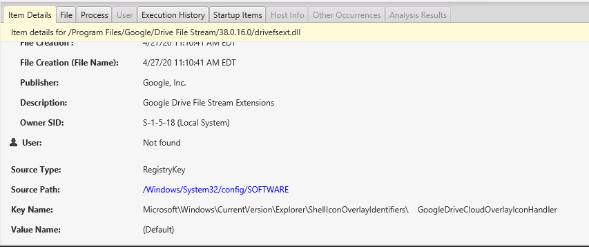 Cyber Triage Lite - Identifying Malware-registry keys