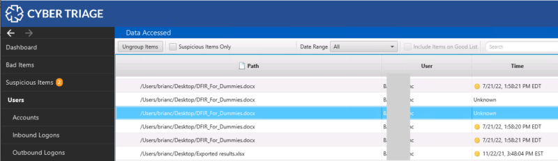 Data Access Artifacts in Prior Versions