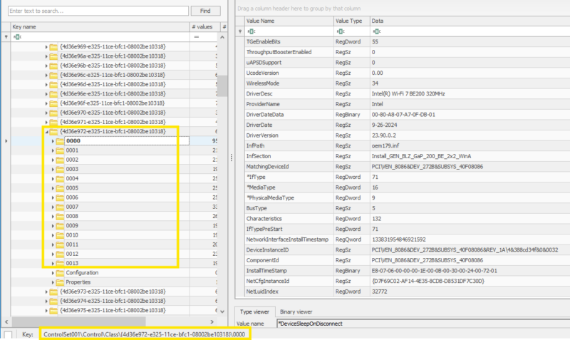 interface driver info