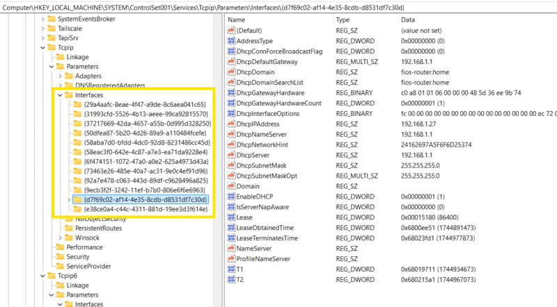 tcpip interface