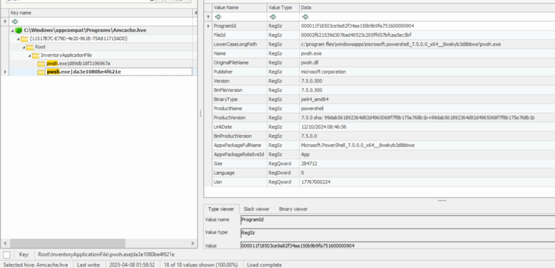 Example of InventoryApplicationFile content.