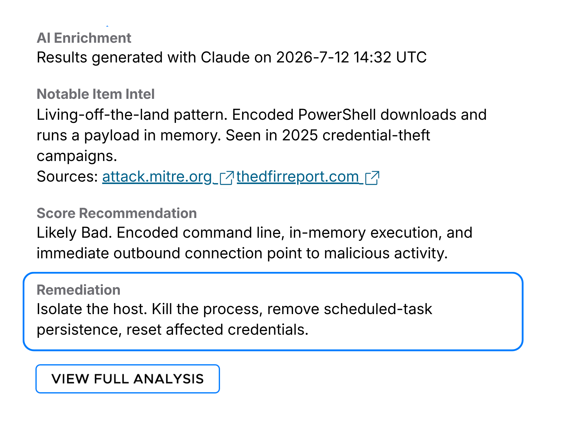 Cyber Triage interface showing AI remediation advice